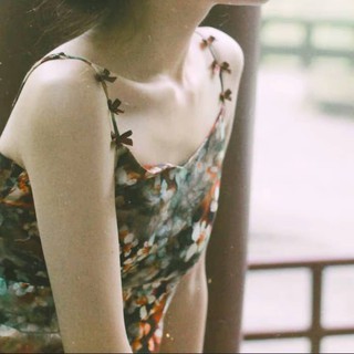 [ORDER] Đầm hai dây LẠC NHẬT HI HOA hoạ tiết hoa dài quá gối