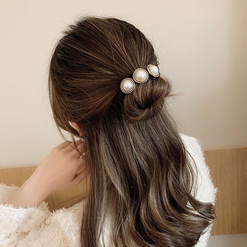Dây buộc tóc đính ngọc trai giả thời trang xinh xắn