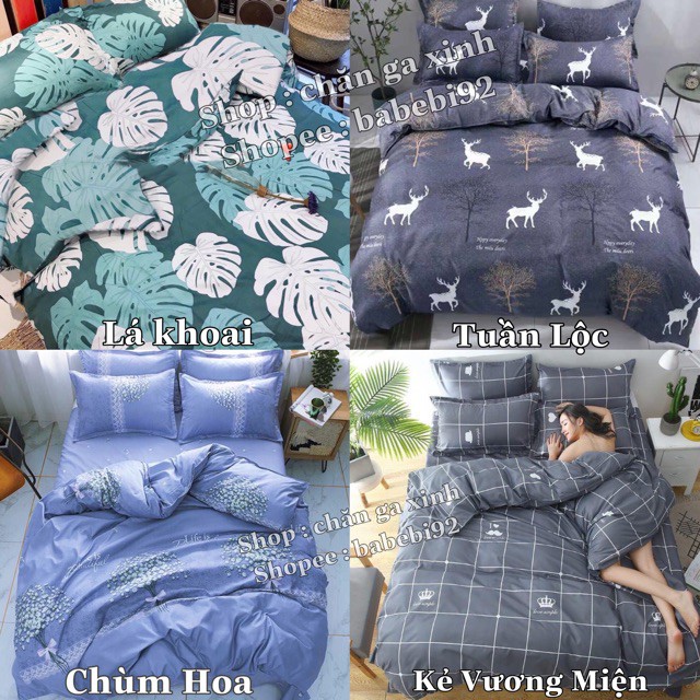 Bộ 5 Món Vỏ Chăn Ga Gối Coton poly cao cấp