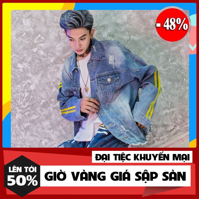 [ Sale Off ] áo khoác jean nam,khoác jean Unisex cao cấp KJC42 thời trang trung niên