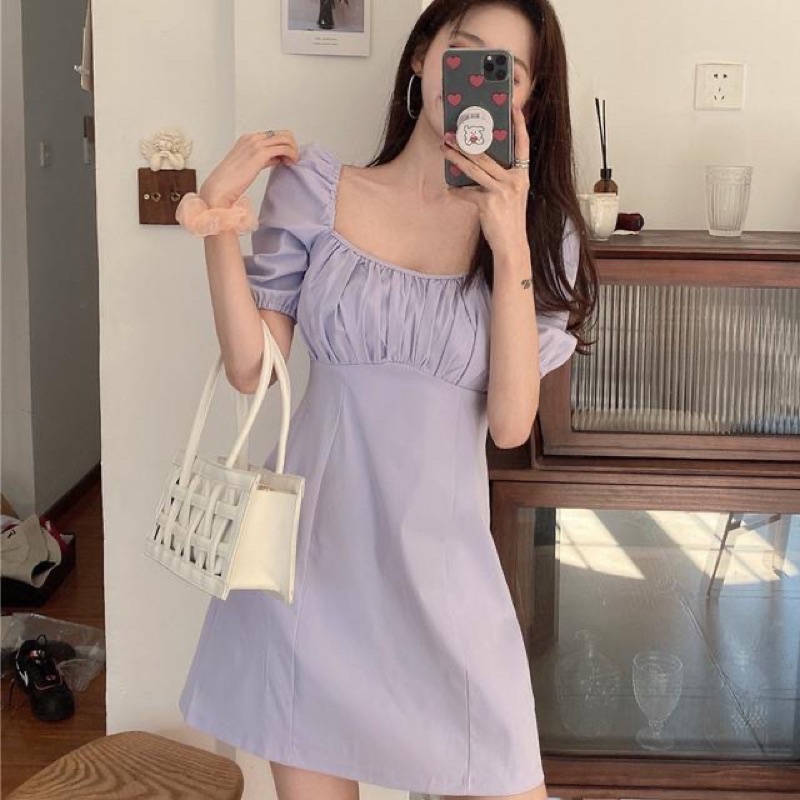váy nữ chữ A cup ngực trễ vai cho nữ - V26