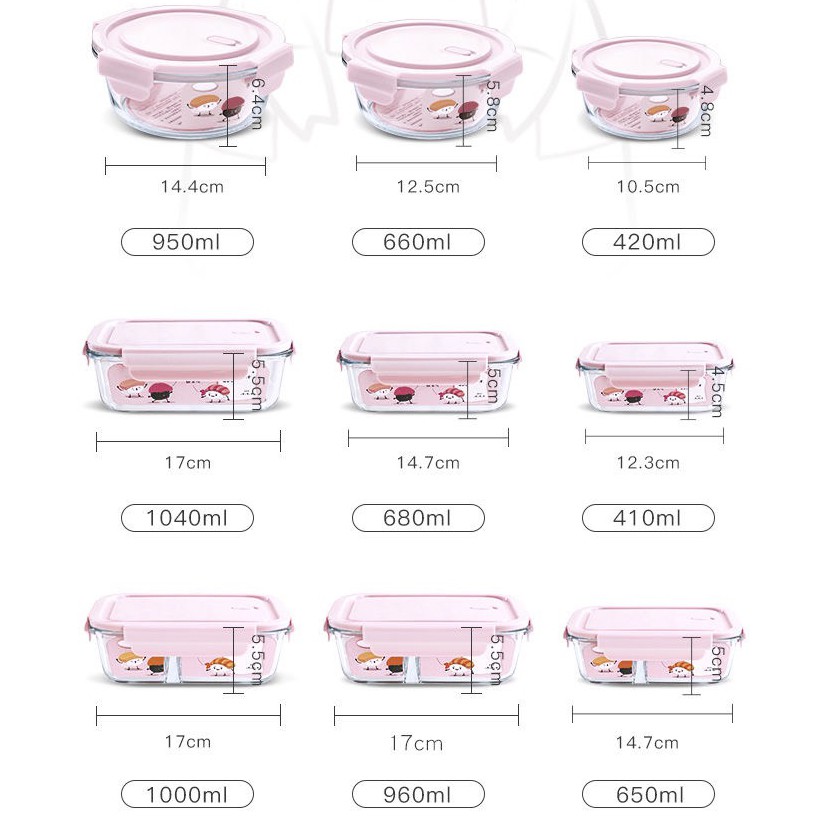 💝FREESHIP💝 Hộp cơm văn phòng thủy tinh giữ nhiệt chia ngăn 1000ml 680ml 410ml bao hanh 12 thang - Q031 | BigBuy360 - bigbuy360.vn