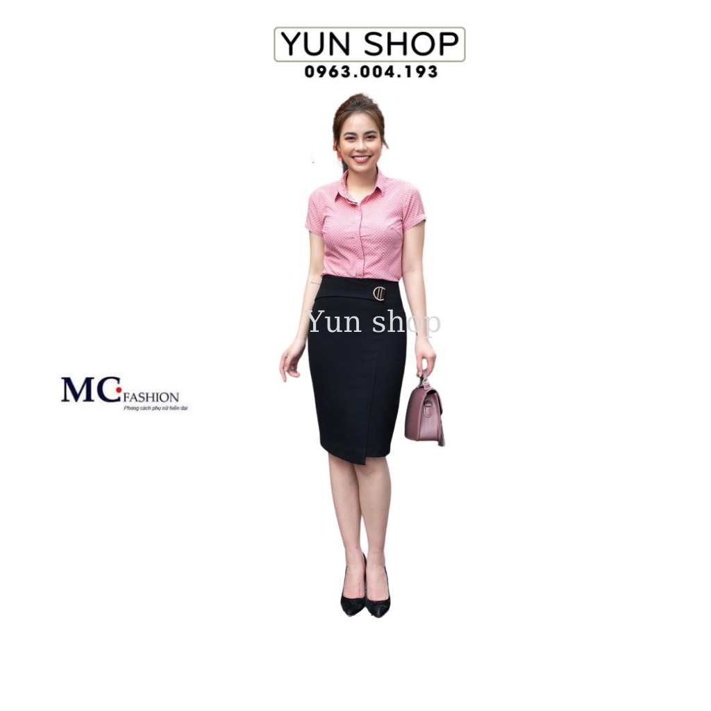 Áo Sơ mi công sở chấm bi đẹp - MC Fashion  A641 Màu hồng chấm bi
