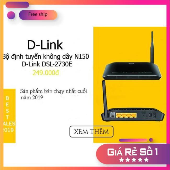 Bộ phát Wifi D-Link DSL-2730E- Moderm wifi Dlink DSL 2730E hàng chính hãng D-Link