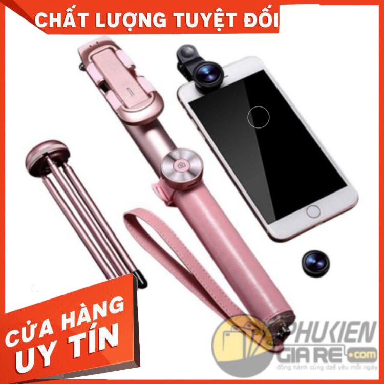 GẬY DA SELFIE BLUETOOTH + LENS + 3 CHÂN &lt;br&gt;&lt;br&gt;WO-NEW.