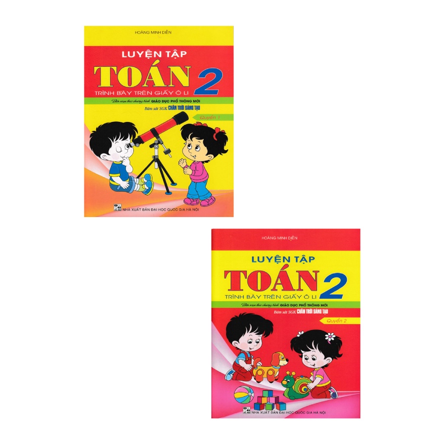 Sách - Combo Luyện Tập Toán 2 - Trình Bày Trên Giấy Ô Li (Bám Sát SGK Chân Trời Sáng Tạo) (Bộ 2 Cuốn)