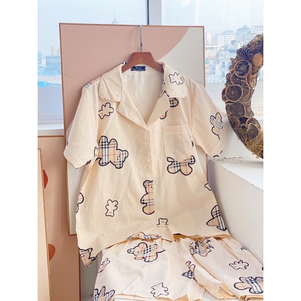Bộ pijama mặc nhà chất thô hàn cao cấp siêu mát 2023