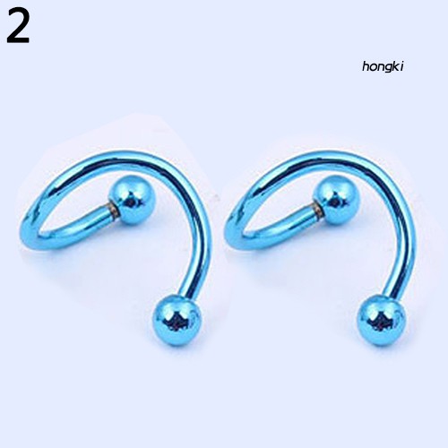 Bộ 2 Khuyên Mũi Hình Xoắn Ốc Bằng Thép Không Gỉ