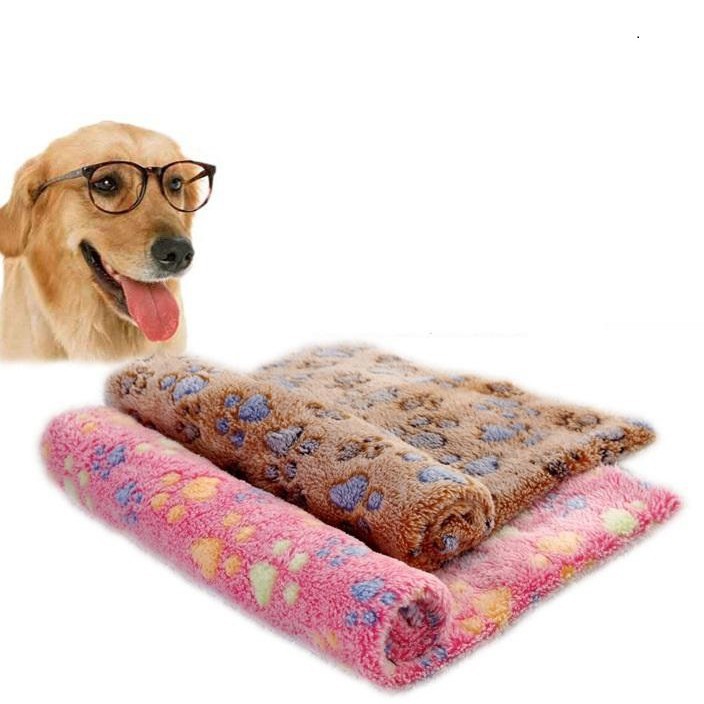 Hanpet.GV- (2 loại) Thảm ngủ và chăn mền đắp cho thú cưng chất liệu vải nhung mềm mại)