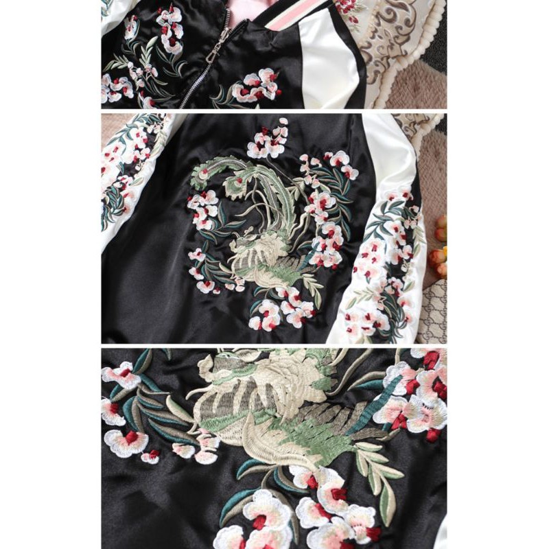 ÁO KHOÁC BOMBER 2 MẶT THÊU HOA SUKAJAN JACKET