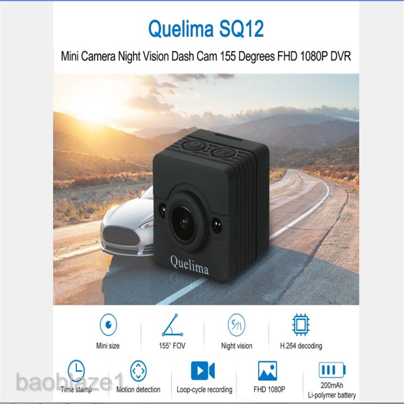 Bộ máy quay hành trình mini DVR DV SQ12 HD cho xe ô tô | BigBuy360 - bigbuy360.vn