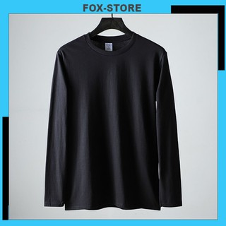 Áo thun  dài tay nam . Áo thu đông nam unisex cổ tròn , thiết kế trơn vải cotton giữ nhiệt ATT1