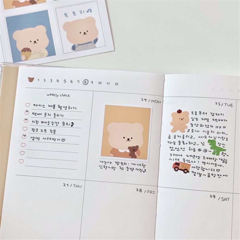 Cute Bear Waterproof Stickers Notebook Tablet Suitcase Phone Case  Student Hand Account Material