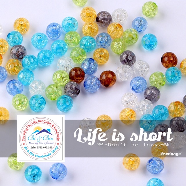 Gói Hạt Chuỗi Băng Tuyết 8-10mm Làm Vòng Đeo Tay, Trang Sức Handmade