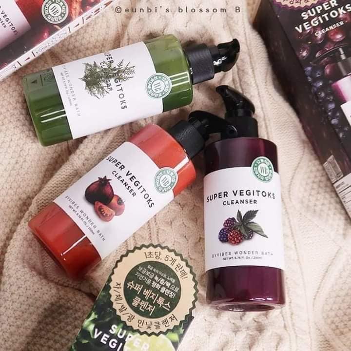Super Vegitoks Byvibes Wonder Bath - SỮA RỬA MẶT THẢI ĐỘC RAU CỦ 300ml