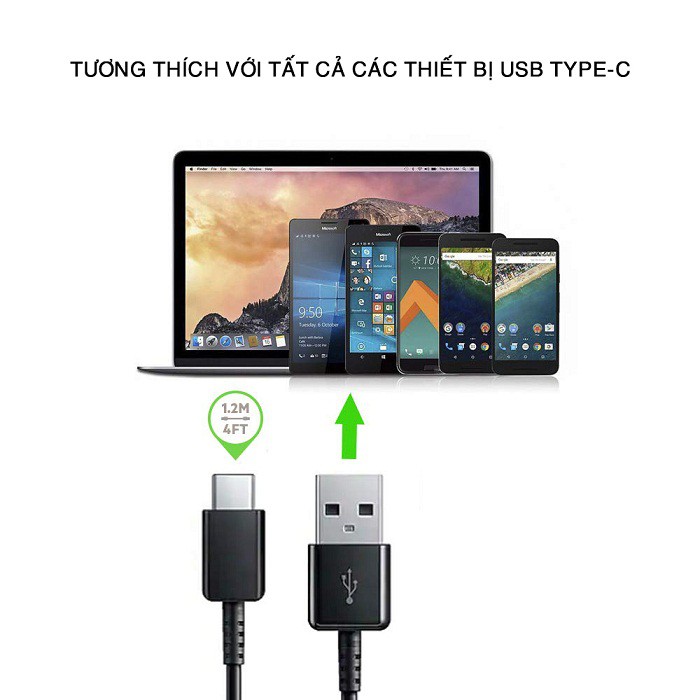 [BH 1 đổi 1 - 12 tháng] Combo sạc nhanh củ sạc Quick Charge 3.0 + dây sạc Type-C