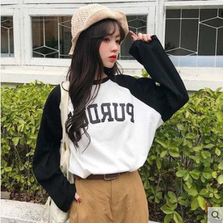 áo raglan ulzzang thun dài tay thu đông dáng hàn quốc