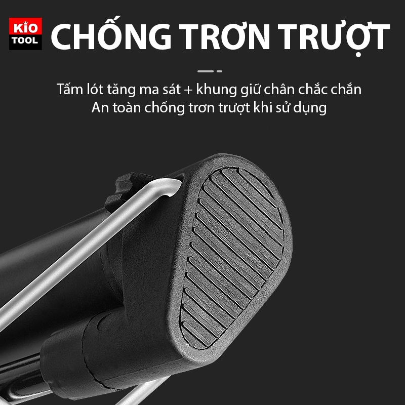 Bơm xe đạp gắn treo xe Kiotool chắc chắn nhỏ gọn cơ động kèm đủ phụ kiện