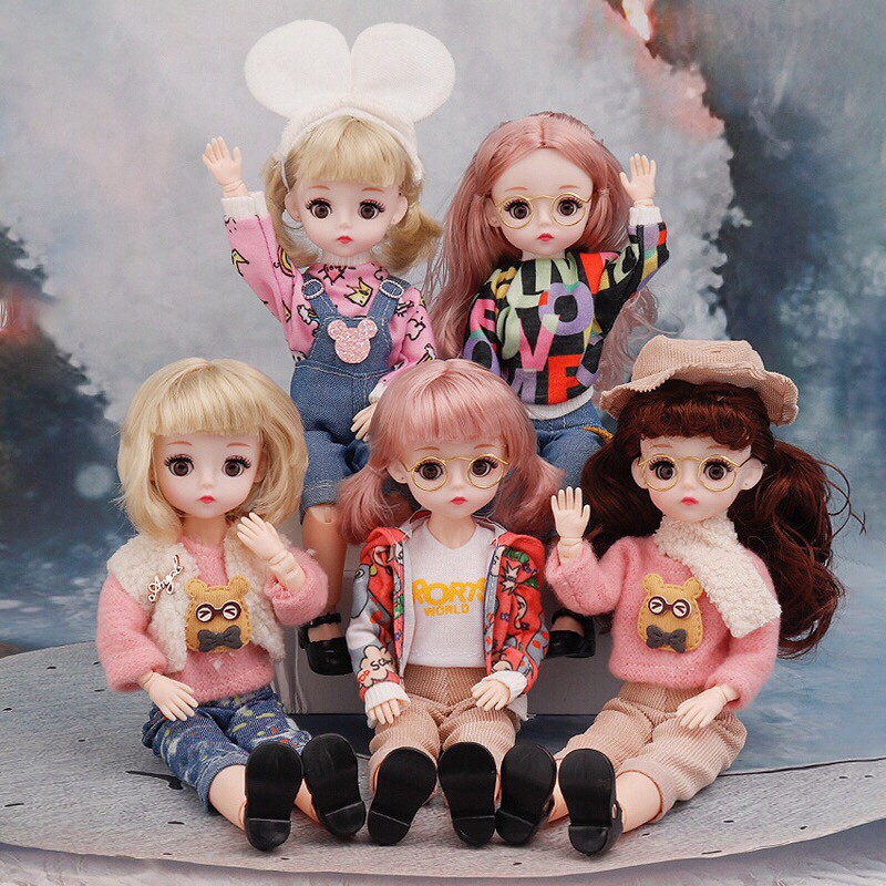 Búp Bê Cao 30cm 22 Khớp Mắt 4D Kèm Váy Và Giày