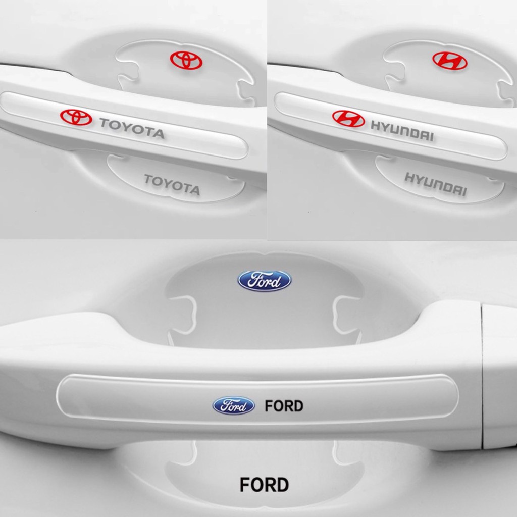 Bộ 10 Miếng Dán Silicon Chống Xước Hõm Cửa, Tay Nắm Cửa, Gương Có Logo Hãng Xe | BigBuy360 - bigbuy360.vn