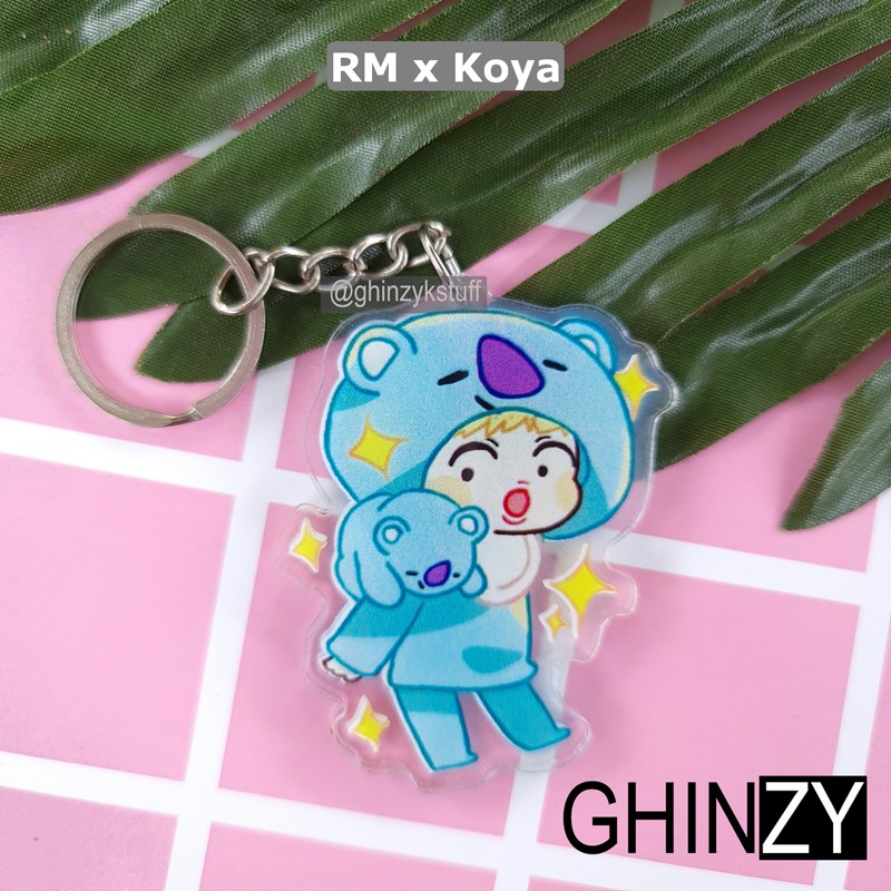 Móc Khóa Acrylic Hình Các Thành Viên Bts X Bt21 Taehyung V Rm Suga J-Hope Jin Chibi Series 2