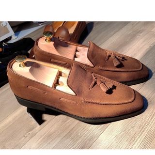 Giày lười nam da lộn kiểu dáng Tasseled Loafer da bò thật bh 12 tháng - Mã T161
