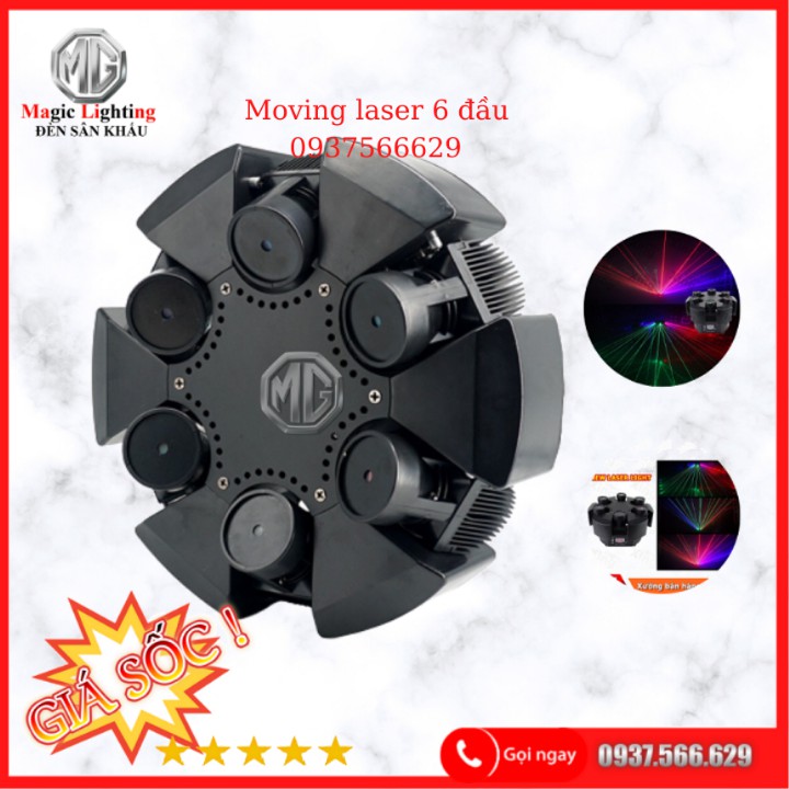 Moving Laser 6 Đầu RGB - Đèn Sân Khấu tphcm