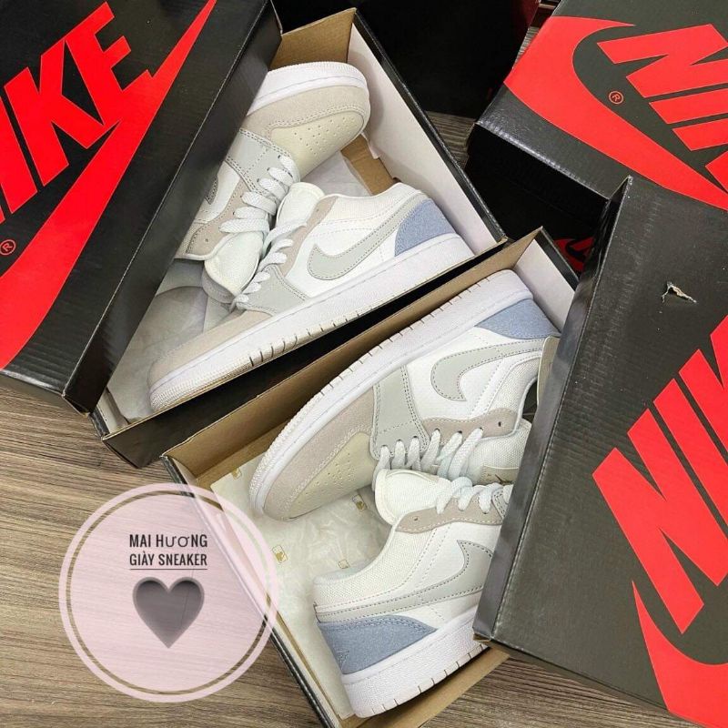 Giày thể thao nam nữ sneaker-giày jocdan paris da lộn hàng 11,jd cổ thấp full size full box