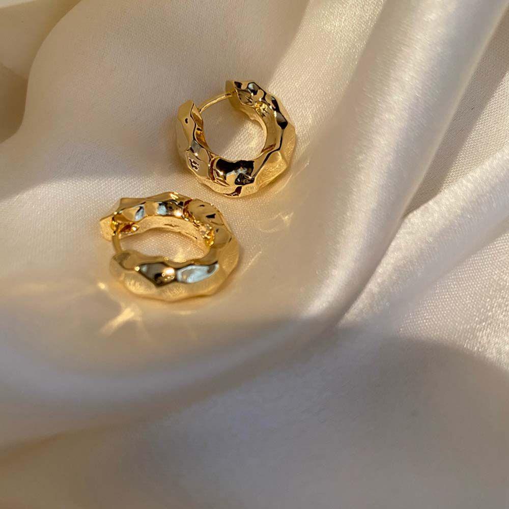 Khuyên Tai Hình Nếp Nhăn Đơn Giản Thời Trang Cho Nữ