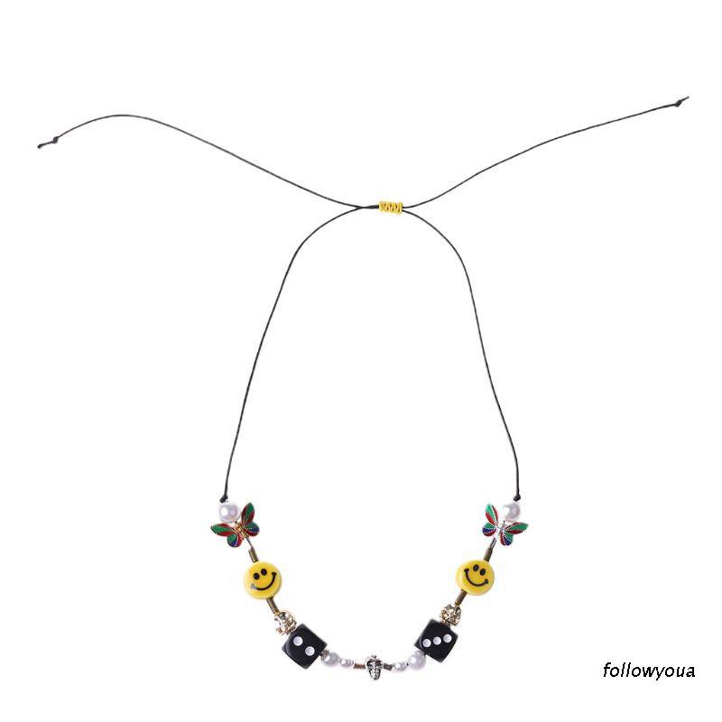 Vòng cổ choker mặt hình xúc xắc đầu lâu phong cách punk thời trang đường phố unisex