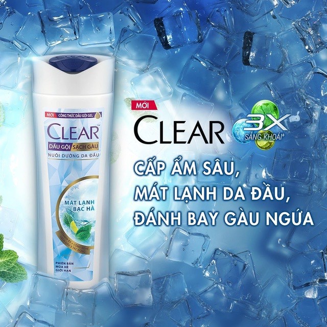 Dầu gội Clear Bạc Hà mát rượi chai 630g