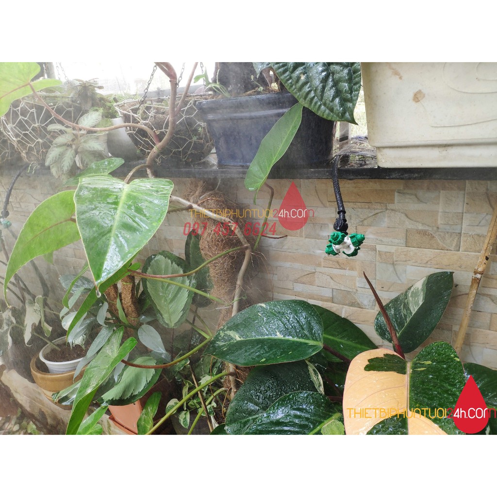 Trọn bộ tưới lan tự động phun sương 12 béc 4 hướng cho vườn 20m2 ráp sẵn có bh - MHL