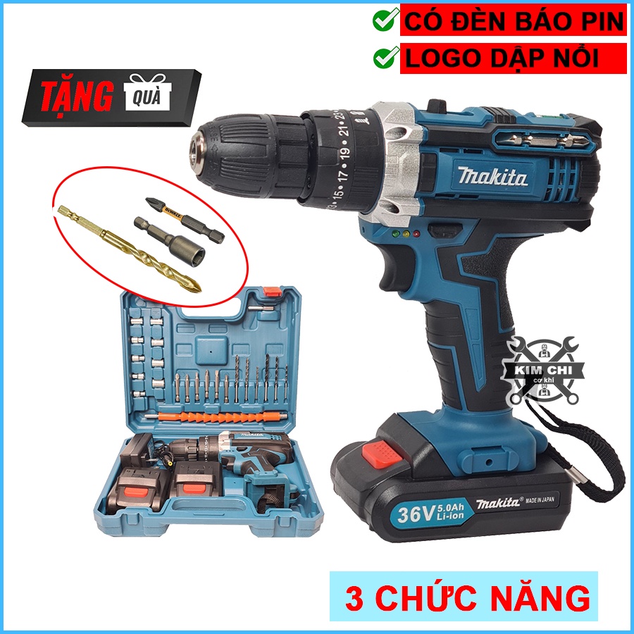 Máy khoan pin bắt vít Makita 36v, khoan tường khoan bê tông tháo mở ốc vít