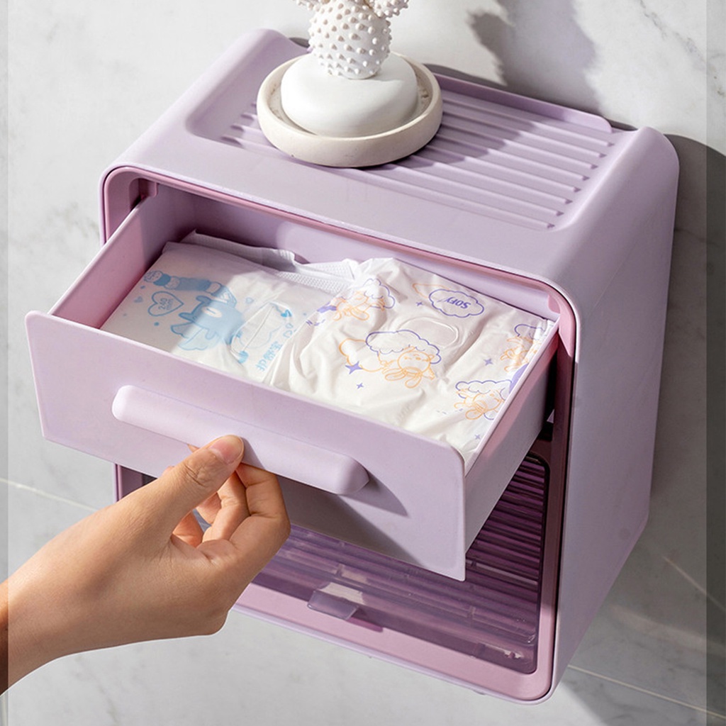 Có thể bán buôn Hộp Đựng Cuộn Giấy Vệ Sinh Gắn Tường Không Cần Khoan Chống Nước sodium075 Hàng giao ngay