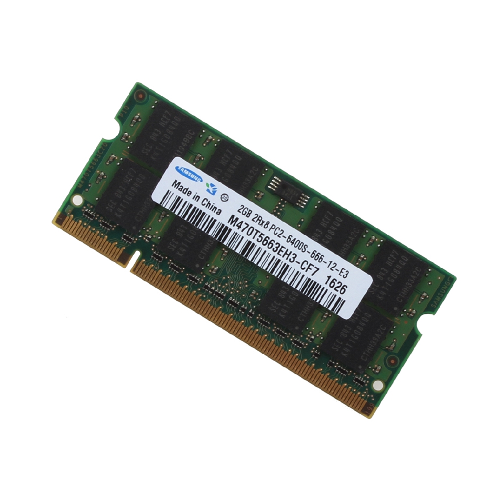 Set 2 Thẻ Nhớ Laptop DD2 4GB 2GB Samsung 2Rx8 PC2-6400 DDR2 800Mhz 200pin 1.8V RAM