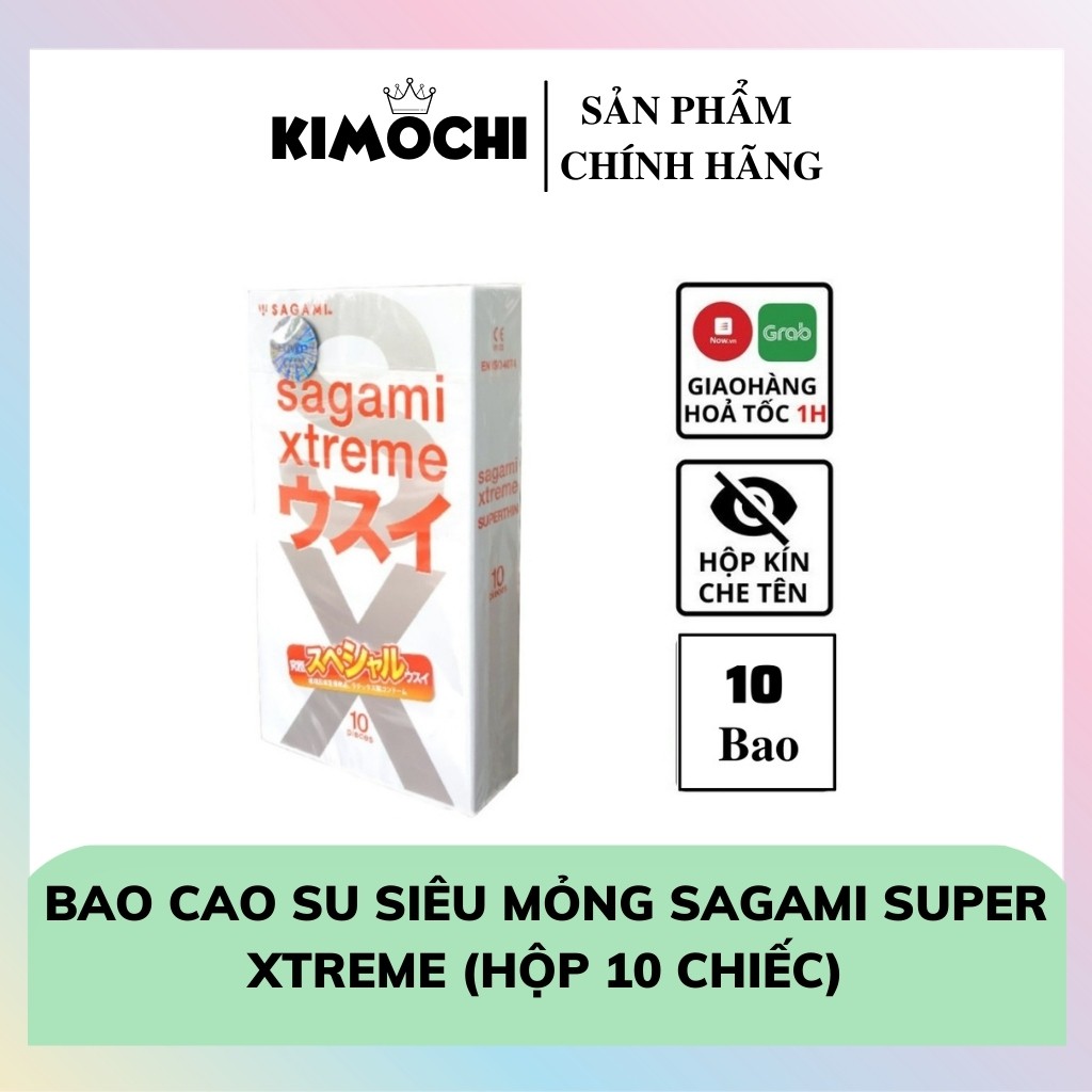 Bao Cao Su Siêu Mỏng Sagami Super Xtreme Chính Hãng Xuất Xứ Nhật Bản, Hàng cao cấp (HỘP 10 CHIẾC)