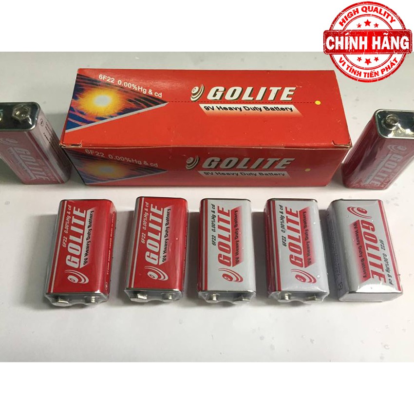 Hộp 10 Viên Pin vuông 9V Golite Heavy Duty Battery 6F22