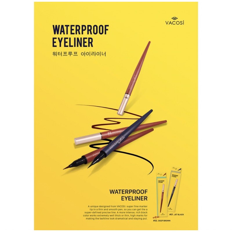 Kẻ Mắt Vacosi Natural Studio Waterproof Eyeliner- VM24