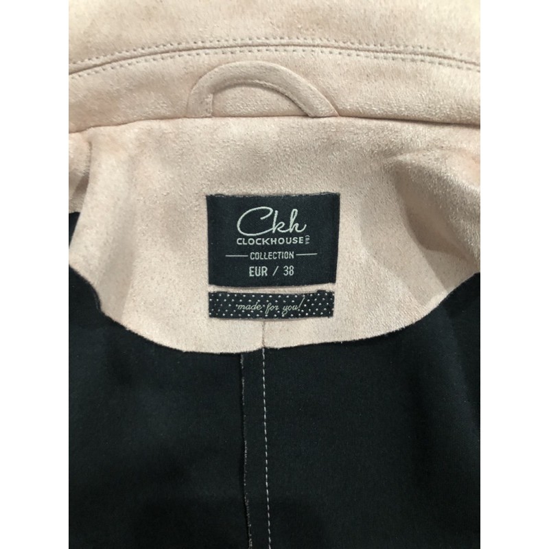 Áo khoác da lộn hồng