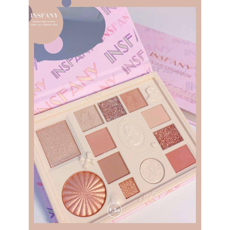 Bảng Phấn Mắt Màu Lì Ánh Ngọc Trai Lâu Trôi Lên Màu Chuẩn Insfany