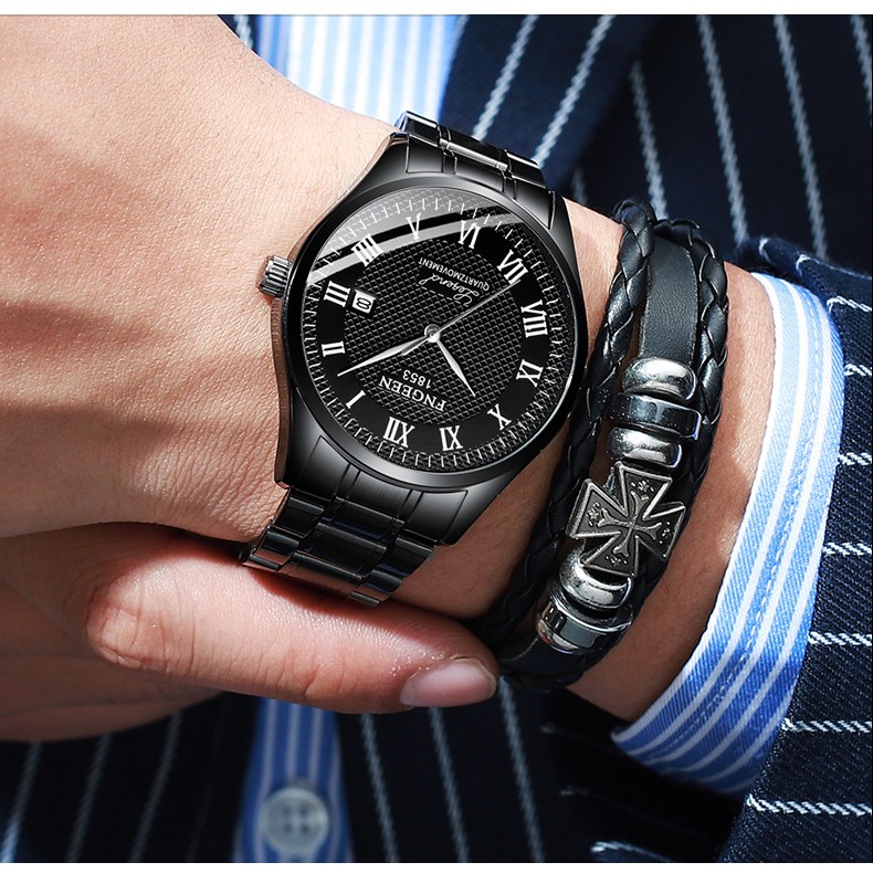 Đồng Hồ Nam FNGEEN FN0567 Doanh nhân 2019 Mặt Vân Dây Thép Không Gỉ Cao Cấp_FULL BOX | BigBuy360 - bigbuy360.vn