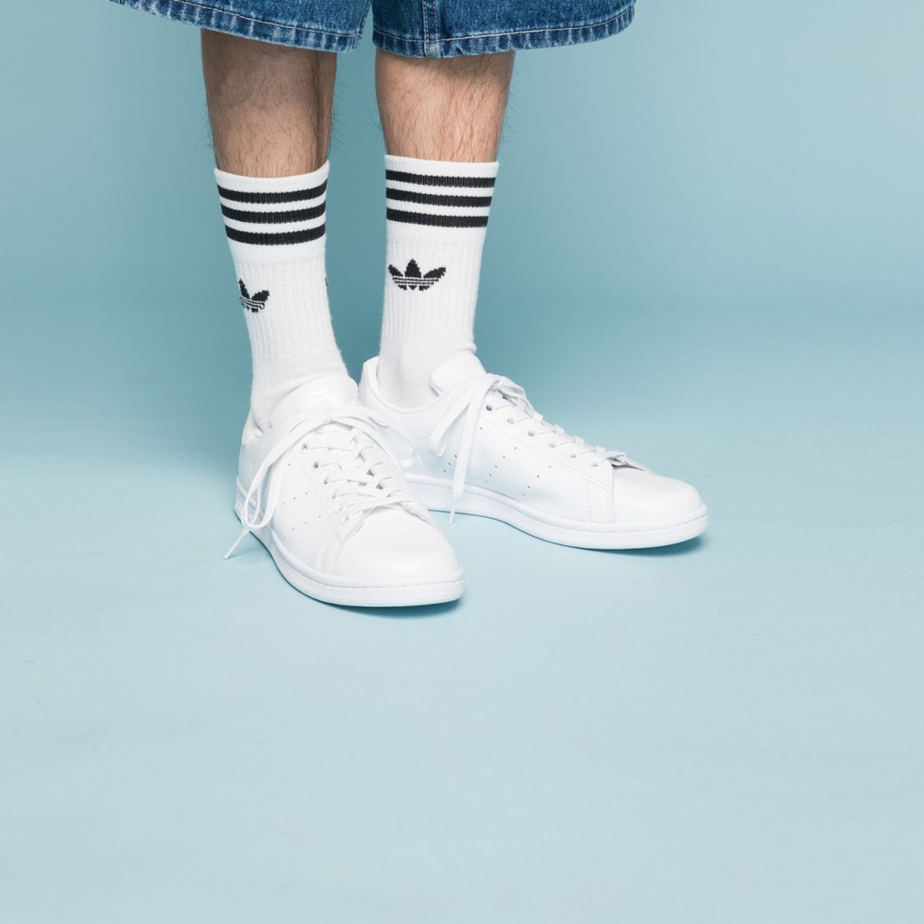 Giày Adidas Chính Hãng FREESHIP Adidas Stan Smith All White - Stan Smith Gót Trắng Unisex Chuẩn Auth - Simple Sneaker