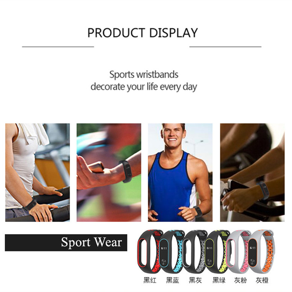 Dây Đeo Thay Thế Chất Liệu Silicon Màu Trơn Cho Xiaomi Band 2 Xiomi Band2 Ốp