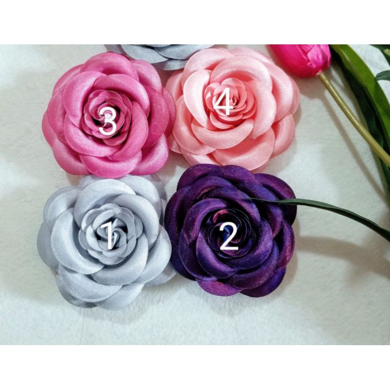 Tag hoa cài áo loại to 10cm - Hoa cài áo handmade