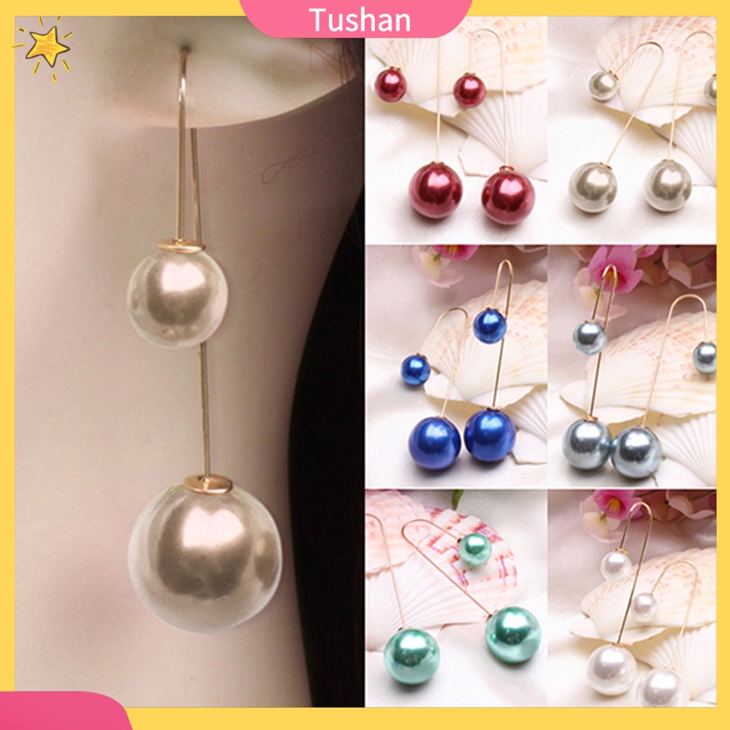 Khuyên tai chữ U đính ngọc trai giả thời trang cho nữ