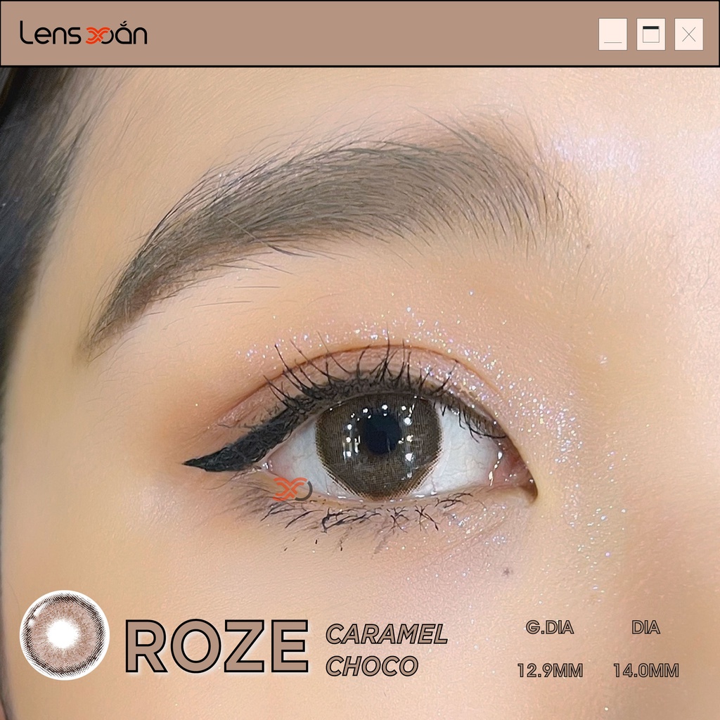 KÍNH ÁP TRÒNG ROZE CARAMEL CHOCO CỦA B.S.COR: LENS NÂU CHOCO ÁNH ĐỎ TỰ NHIÊN CÓ VIỀN | LENS XOẮN ( GIÁ 1 CHIẾC)