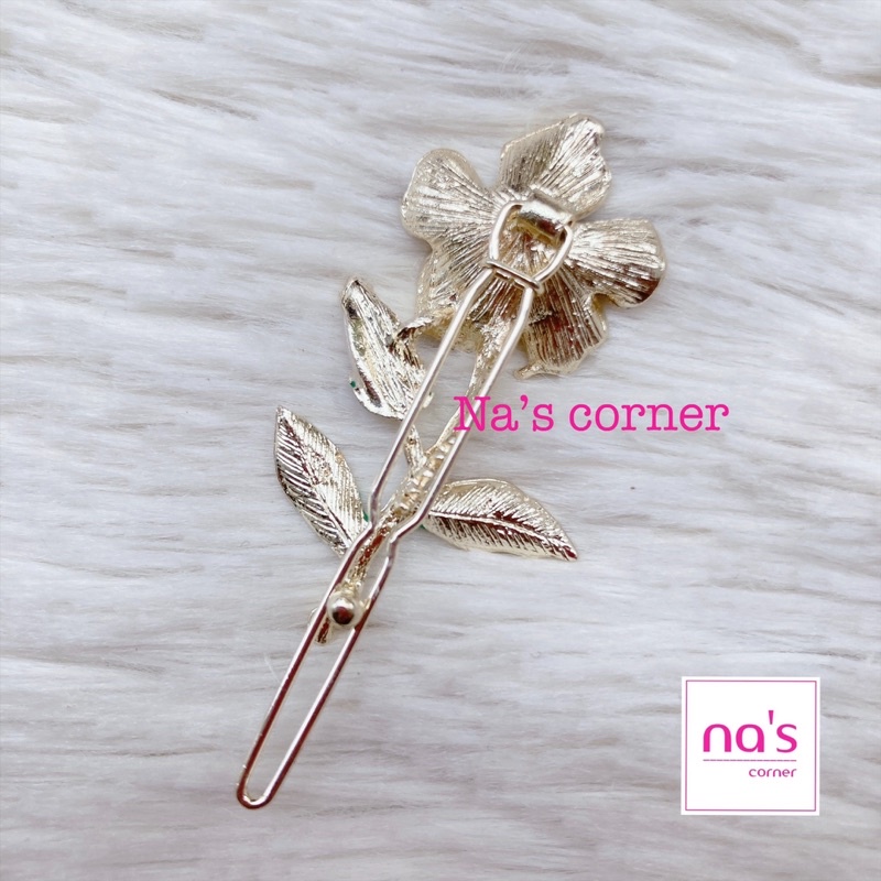 Kẹp tóc mái hoa kim loại