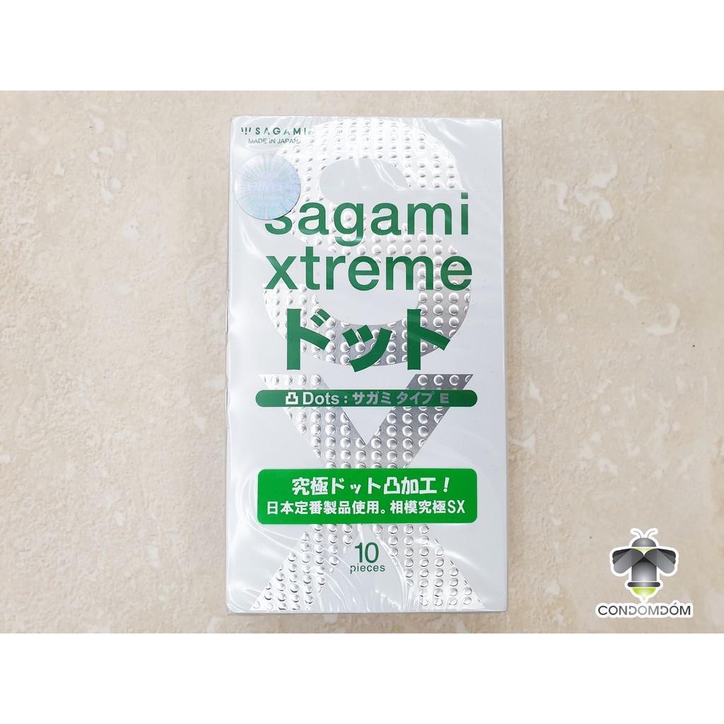 Hộp 10 Bao cao su Sagami Xtreme Dots gai toàn thân ôm sát