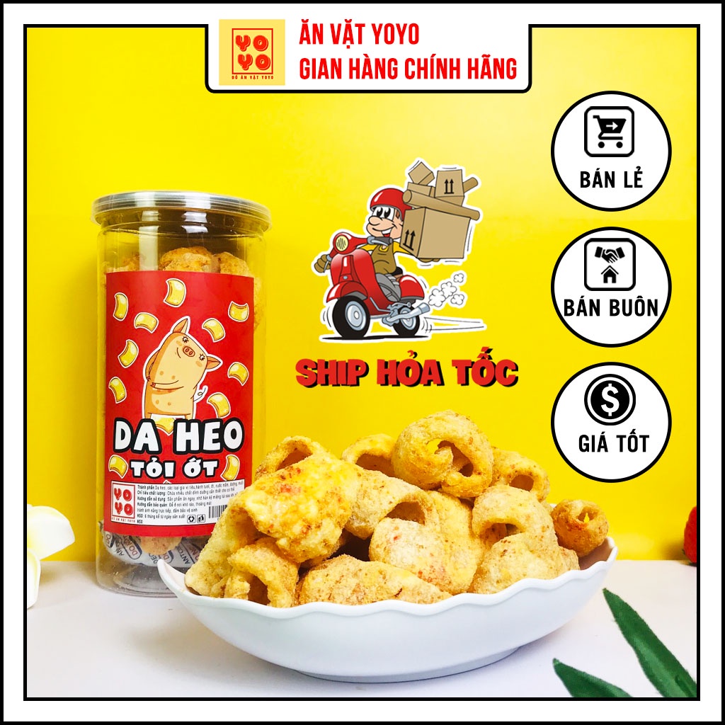 Da heo cháy tỏi, da heo chiên giòn tỏi ớt đồ ăn vặt YOYO