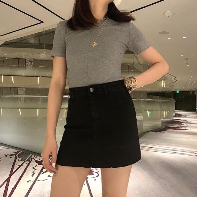 12.12 Xả - Chân Váy Cạp Cao Qua Rốn Có Quần Trong - Quần Váy Jeans Size Đại Y88 ' 2021 . ᴬ